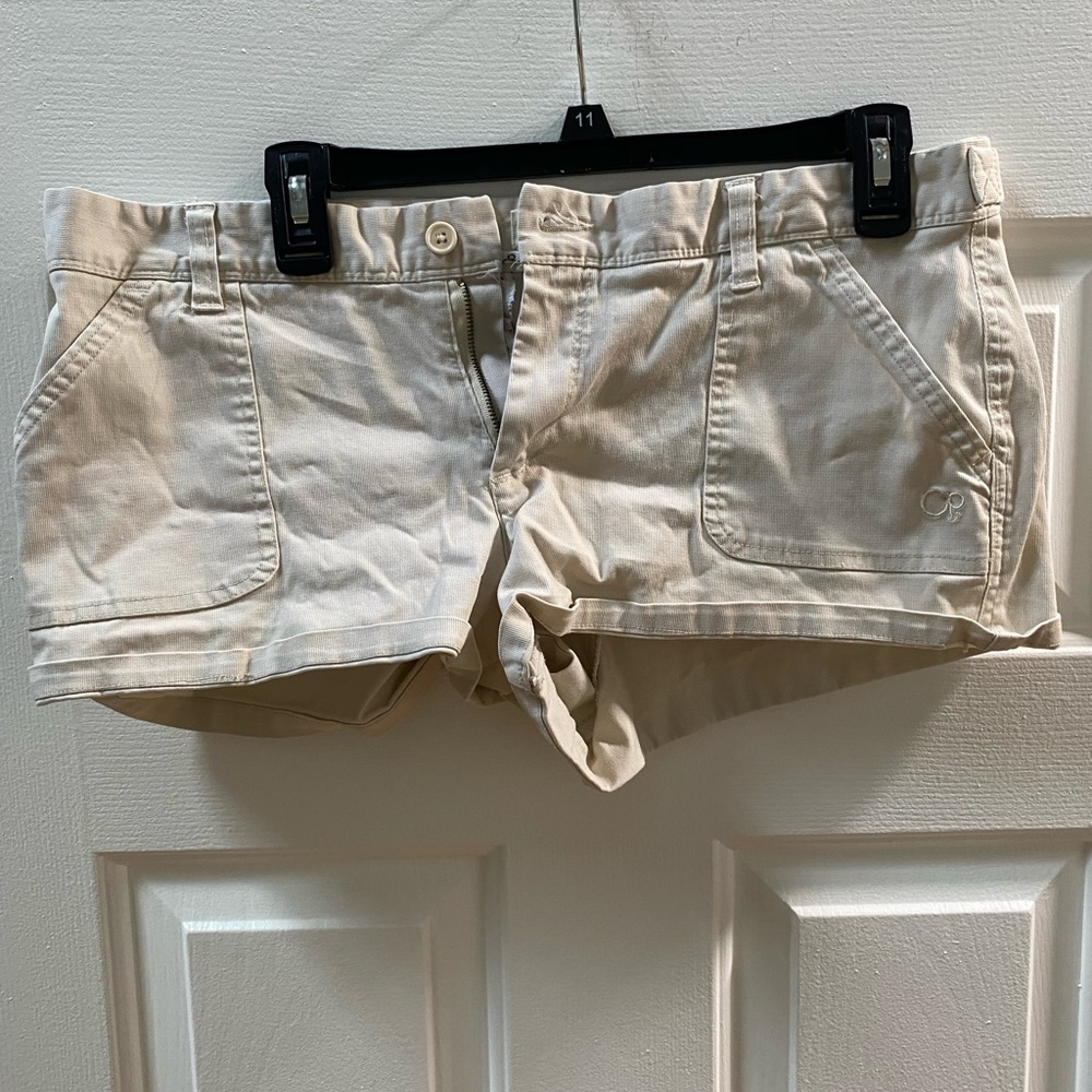 Gently used cream jean shorts from OP